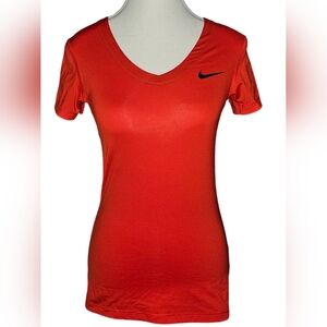 Nike Pro Womens Dri Fit V-Neck Lightweight Breatheable T-shirt Sz S